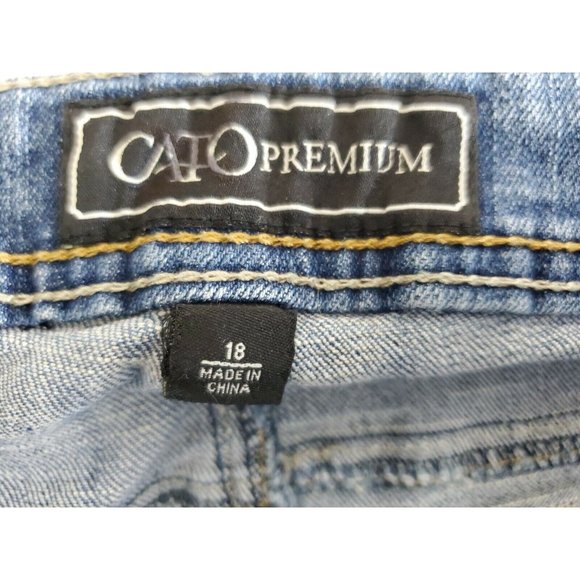 Cato Jeans Women's Size 18 Straight Medium Faded Wash Stretch - Picture 5 of 7